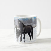 Mug Chevaux Du Quartier Noir En Neige (Devant droit)