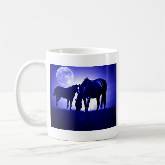 Mug Chevaux en Nuit Bleue (Gauche)