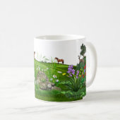 Mug Chevaux et cerfs communs dans le pré (Devant droit)
