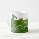 Mug Chevaux et cerfs communs dans le pré (Devant gauche)