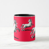 Mug Chevaux galopants rouge et noir élégants (Centre)