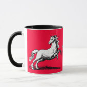 Mug Chevaux galopants rouge et noir élégants (Gauche)