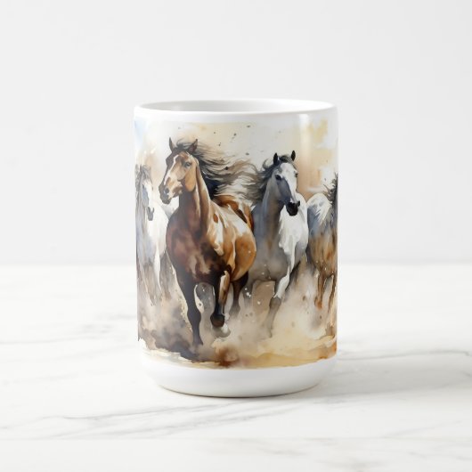 Mug Chevaux Mustang Sauvage Ouest équestre (Centre)