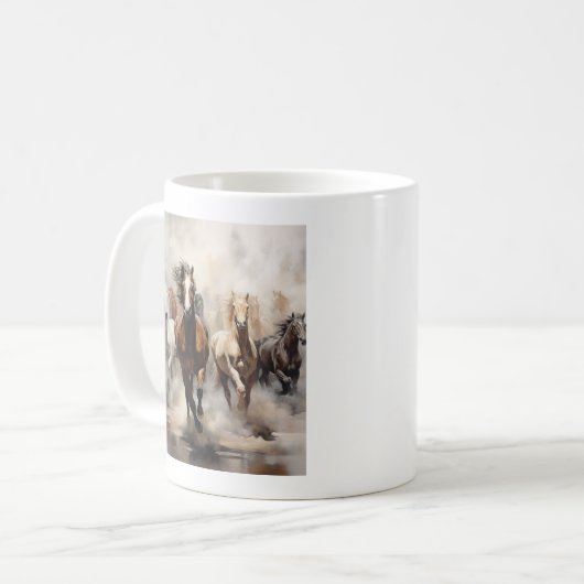 Mug Chevaux non domptés Courir librement (Devant gauche)