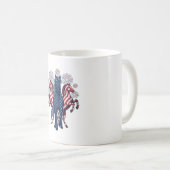 Mug Chevaux patriotiques Conception vectorielle de feu (Devant droit)