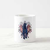 Mug Chevaux patriotiques Conception vectorielle de feu (Centre)