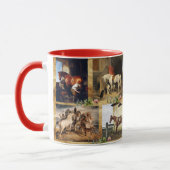 MUG CHEVAUX PEINTURES D'ART FIN PARCHEMENT, CHAUSSURES (Gauche)
