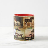 MUG CHEVAUX PEINTURES D'ART FIN PARCHEMENT, CHAUSSURES (Centre)