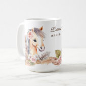 Mug Chevaux poney cadeaux thématiques beige joli cheva (Devant gauche)