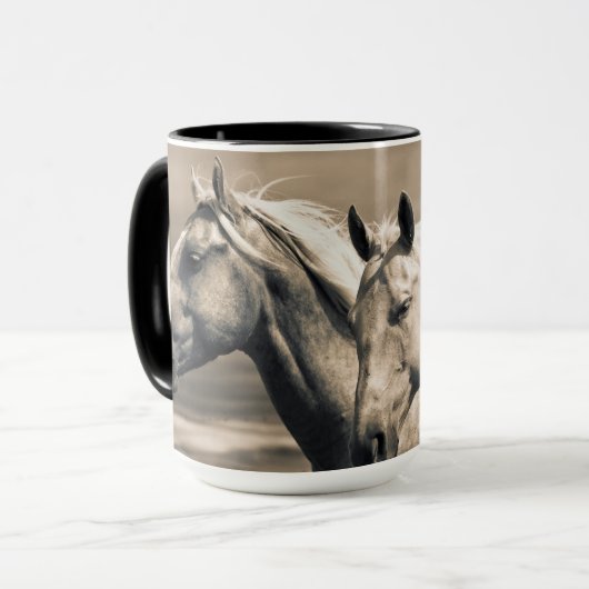 Mug Chevaux Quarter sur la prairie canadienne (Devant gauche)