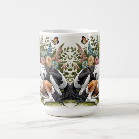 Mug Chevaux reposant parmi les fleurs et la verdure vi (Centre)
