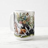 Mug Chevaux reposant parmi les fleurs et la verdure vi (Devant gauche)