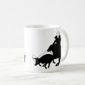 Mug Chevaux - rodéo - Roping d'équipe (Devant droit)