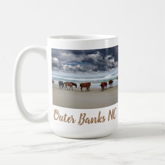 Mug Chevaux sauvages - Banques extérieures OBX NC Coro (Gauche)