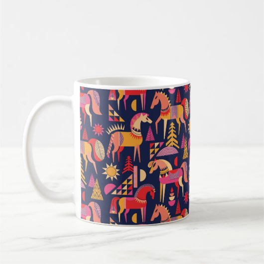 Mug Chevaux Scandinaves : Décoration Décorative Sans C (Gauche)