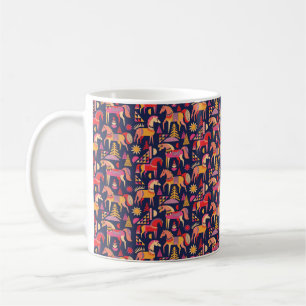 Mug Chevaux scandinaves motif design transparent. Déco