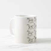 Mug Chevaux vintages d'illustration de démarches de (Devant gauche)