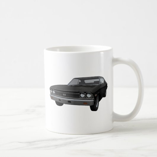Mug Chevelle 1968 solides solubles : Finition noire (Droite)
