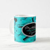 Mug Cheveux bleus turquoises et beauté (Devant gauche)