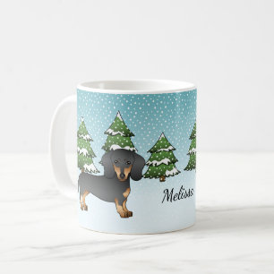 Mug Cheveux courts Noir Et Tan - Forêt D'Hiver
