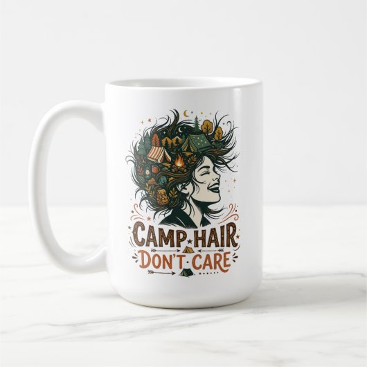 Mug Cheveux de camping, on s'en fiche (Gauche)