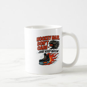 Mug Cheveux de hockey, on s'en fiche, continuez à bour