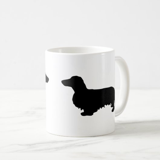 Mug Cheveux longs Dachshund - Silhouette 1 (Devant droit)