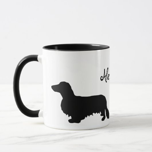 Mug Cheveux longs Dachshund - Silhouette 1 (Gauche)