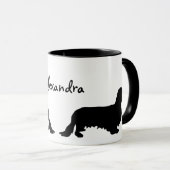 Mug Cheveux longs Dachshund - Silhouette 1 (Devant droit)