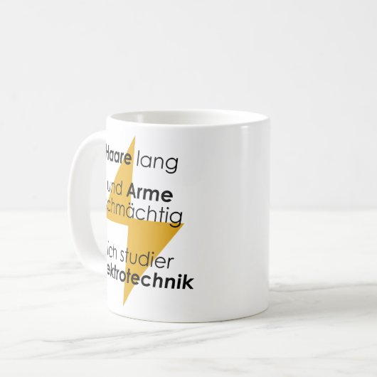 Mug "Cheveux longs, pauvres petits" étudiants (Devant gauche)