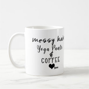 Mug Cheveux Messy Yoga Pants Café Personnalisé Chic
