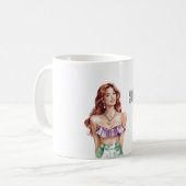 Mug Cheveux Rouges Femme Haut Violet (Devant gauche)