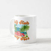 Mug Cheveux salés, orteils de sable | Île tropicale (Devant gauche)