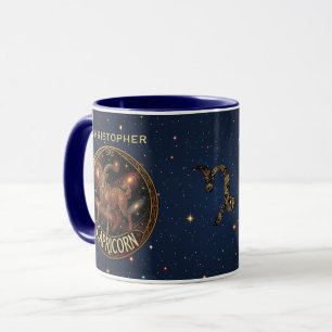 Mug Chèvre Capricorne Avec Un Signe Du Zodiaque Corne