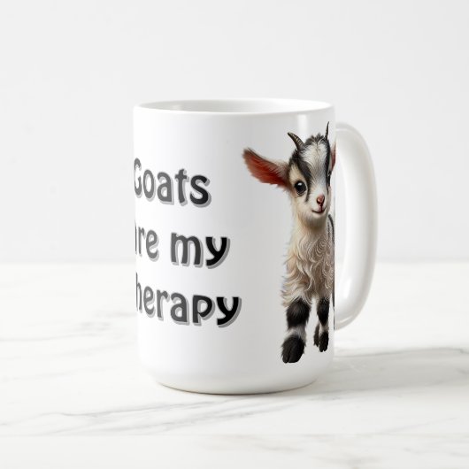 Mug Chèvre de bébé avec fourrure de bouffée et express (Devant droit)