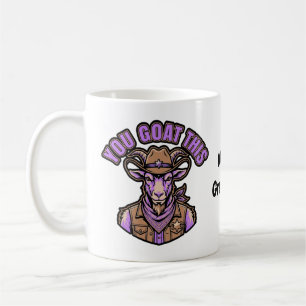 Mug Chèvre de cow-boy drôle Pun motivationnel Création