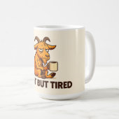 Mug Chèvre Endormie Drôle pour Accros au Café (Devant droit)