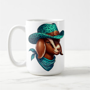 Mug Chèvre portant un chapeau de cowboy élégant et un