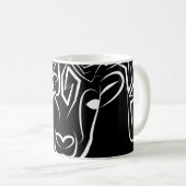 Mug Chèvre tribale noire et blanche / Mouton (Devant droit)