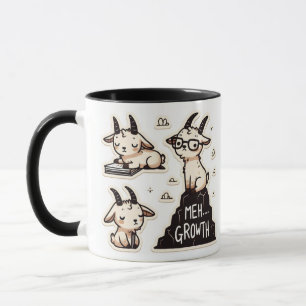 Mug Chèvres mignonnes - "Meh Growth" Autosoins amusant