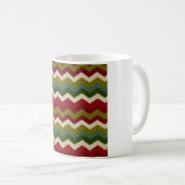 Mug Chevron de Noël rustique – Zigzag rouge vert et cr (Devant droit)