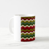 Mug Chevron de Noël rustique – Zigzag rouge vert et cr (Devant gauche)