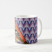 Mug Chevron et oiseau rose vintage (Devant droit)