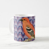 Mug Chevron et oiseau rose vintage (Devant gauche)
