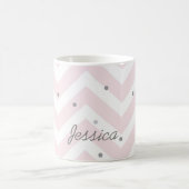 Mug Chevron et points Pastel Rose tendance Personnalis (Centre)