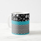 Mug chevron floral bleu (Devant gauche)