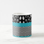 Mug chevron floral bleu (Centre)
