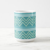 Mug Chevron géométrique bleu sarcelle vert (Centre)