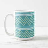 Mug Chevron géométrique bleu sarcelle vert (Gauche)