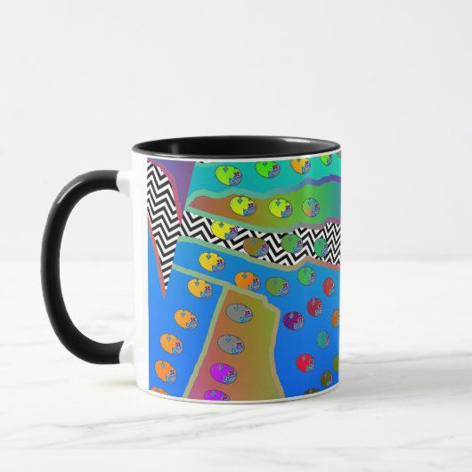 Mug Chevron Géométrique Bleu Vert (Gauche)